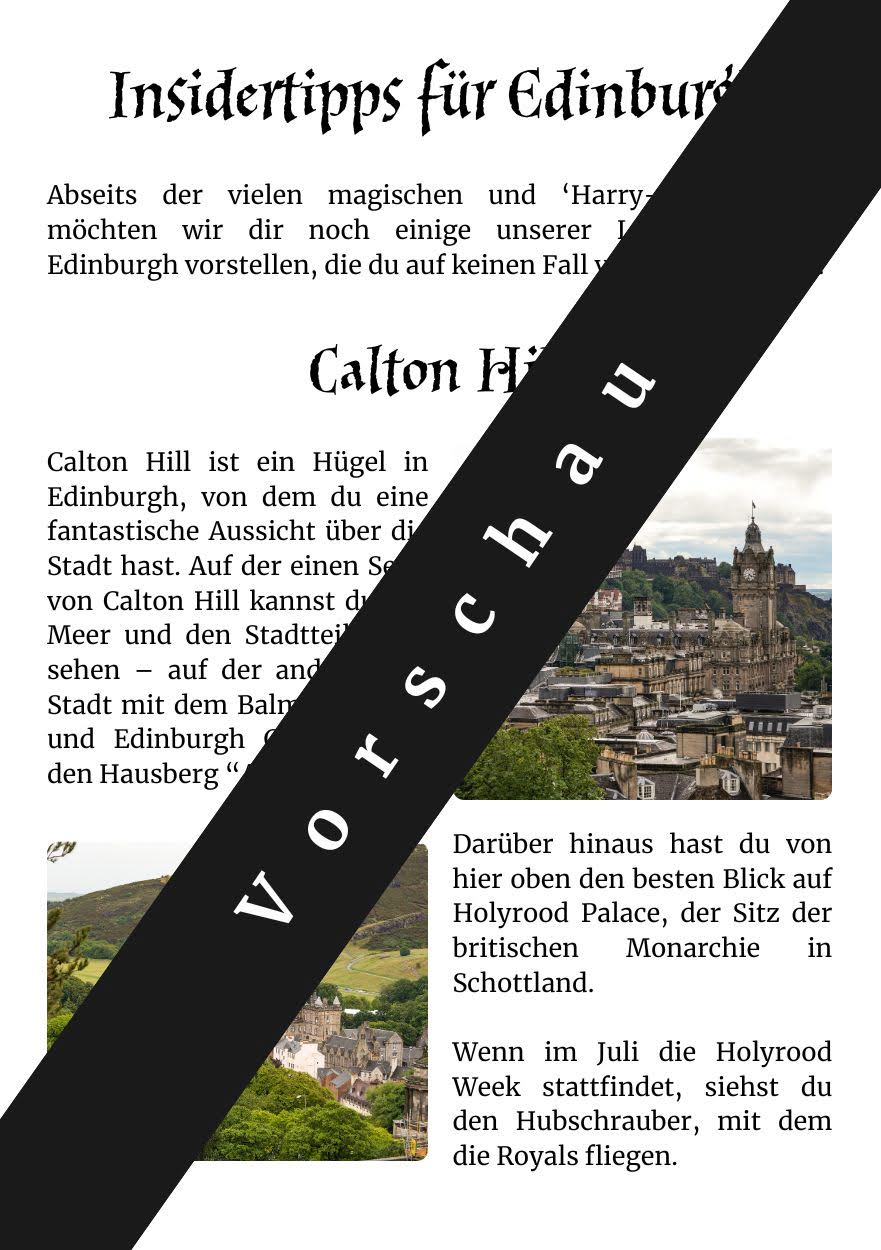 Stadtführer Edinburgh für Fans von Magie und Harry Potter Geschichten