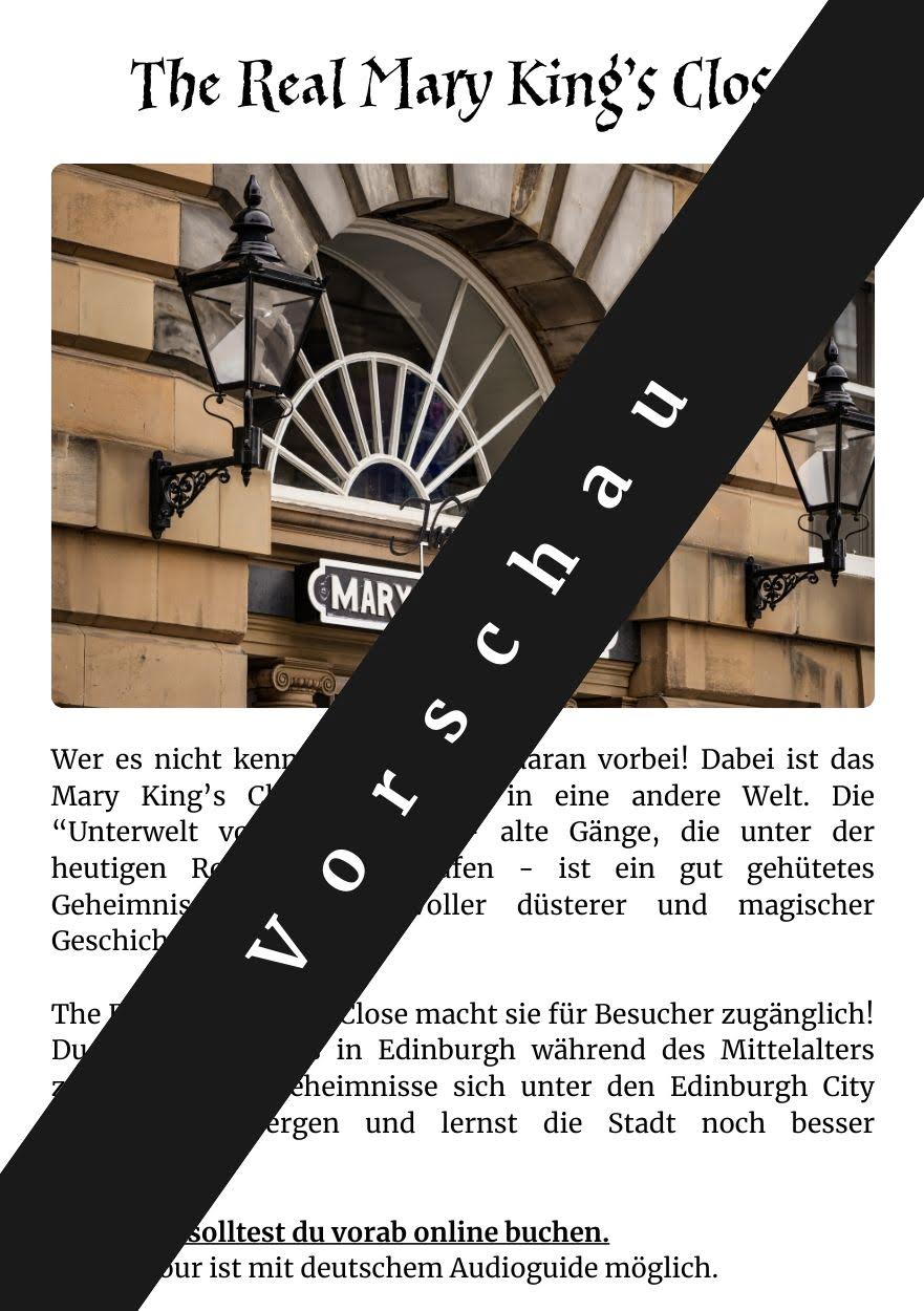 Stadtführer Edinburgh für Fans von Magie und Harry Potter Geschichten